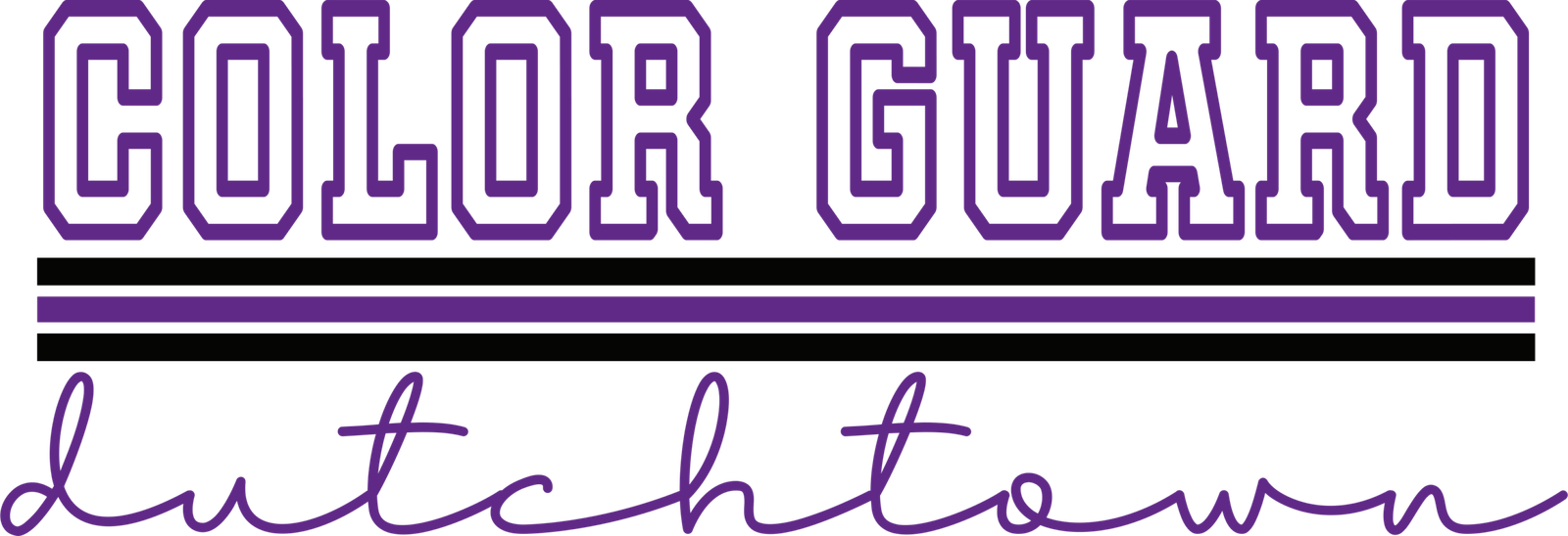 Color Guard Hollow With 3 Stripes Cursive Dutchtown