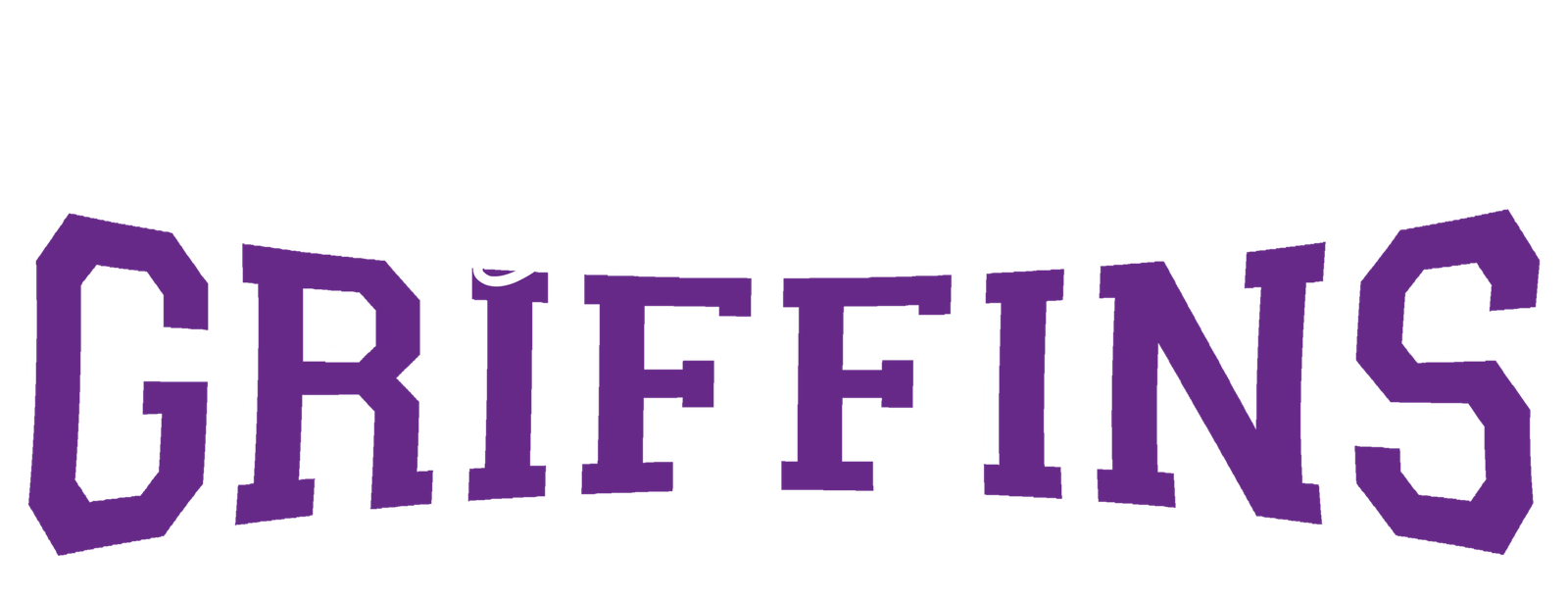 Dutchtown Cursive Font Griffins In Purple Curved White Outline