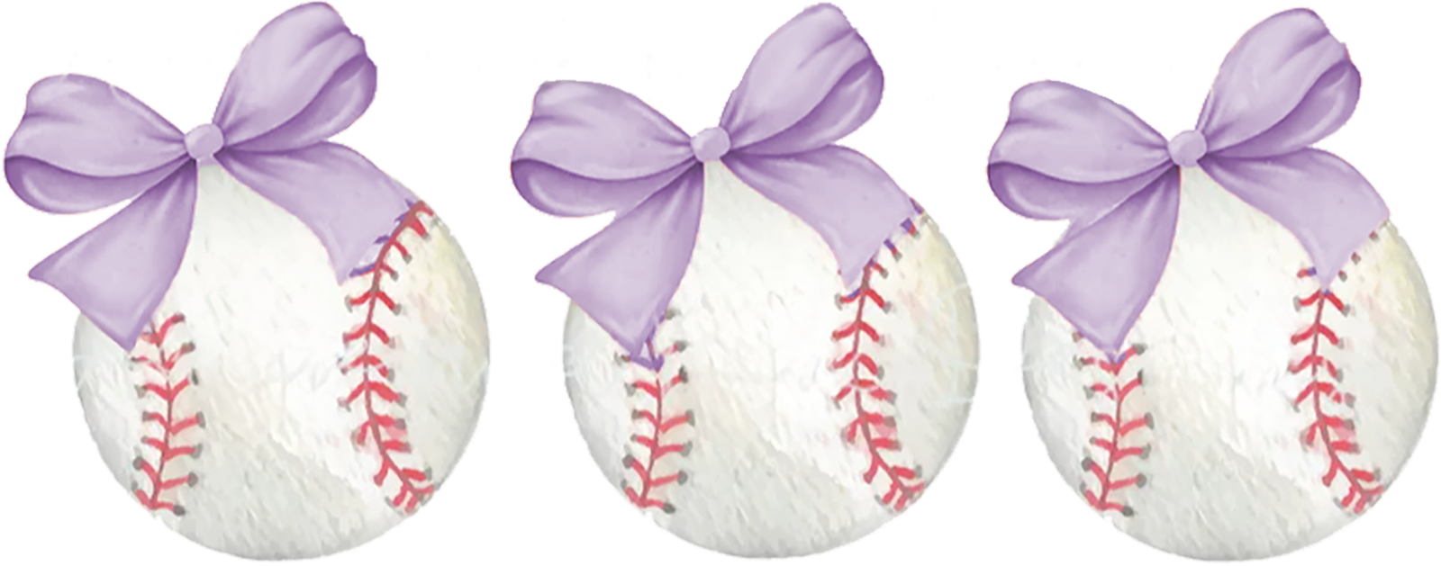 Dutchtown Baseball Designs 3 Balls With Bows And Checkerboard