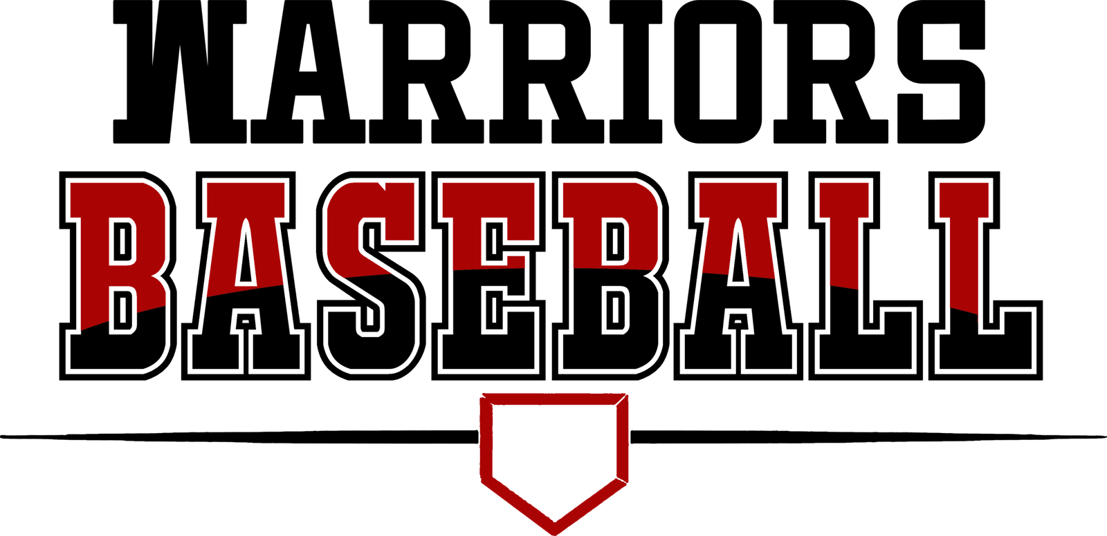 Warriors Baseball (Black&Red) Home Plate