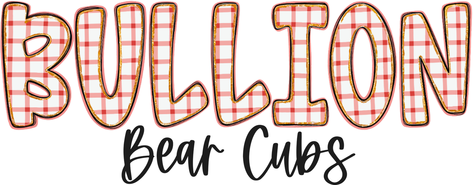 Bullion Plaid Letters Bear Cubs