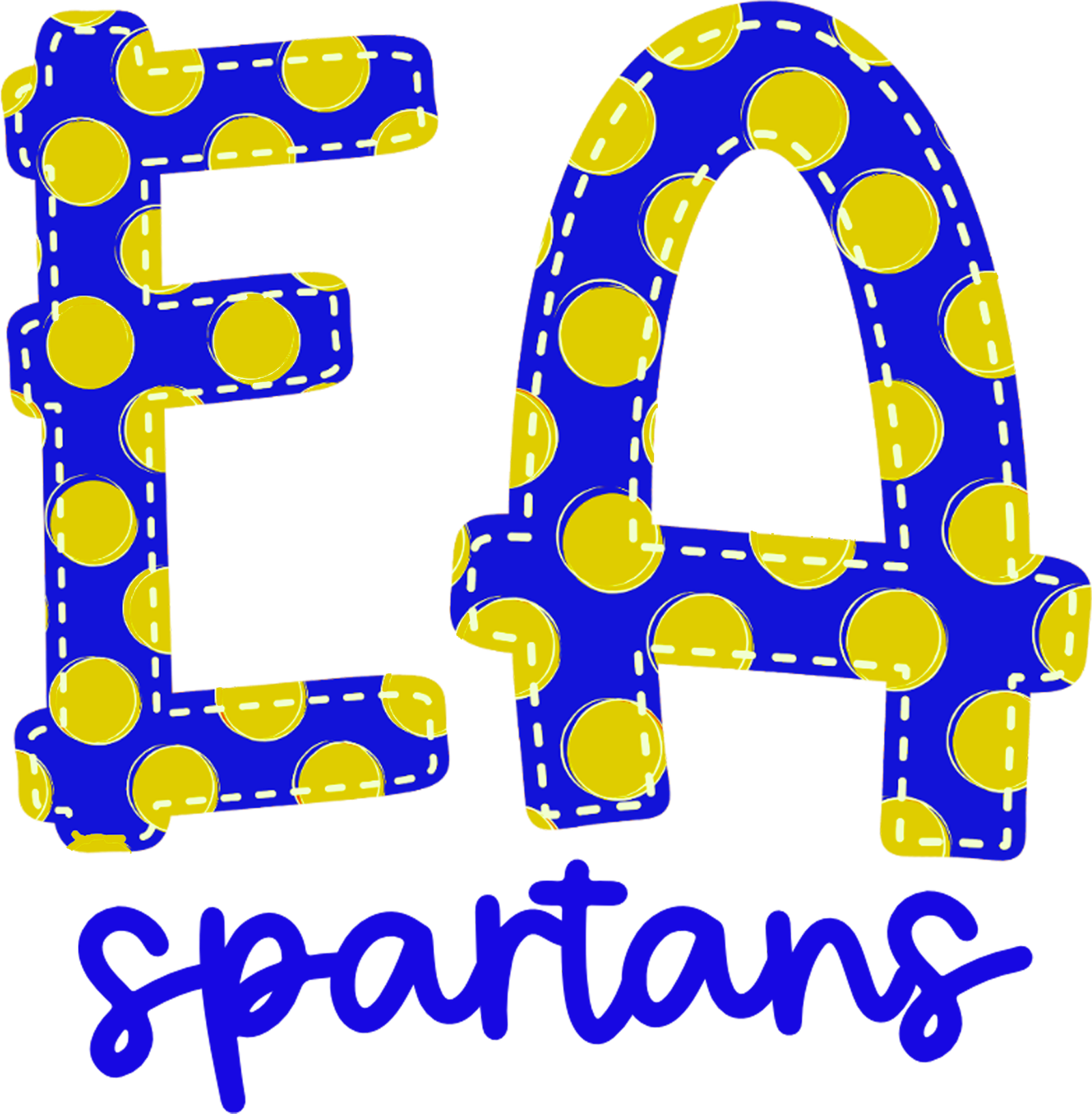 EA PolkaDot Spartans Blue Script