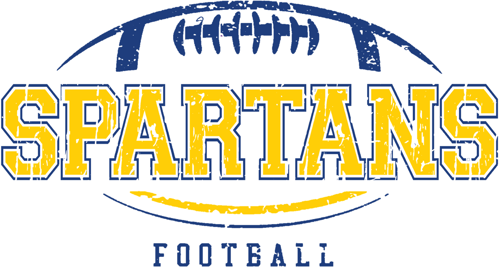 Football Designs Spartans Distressed Football