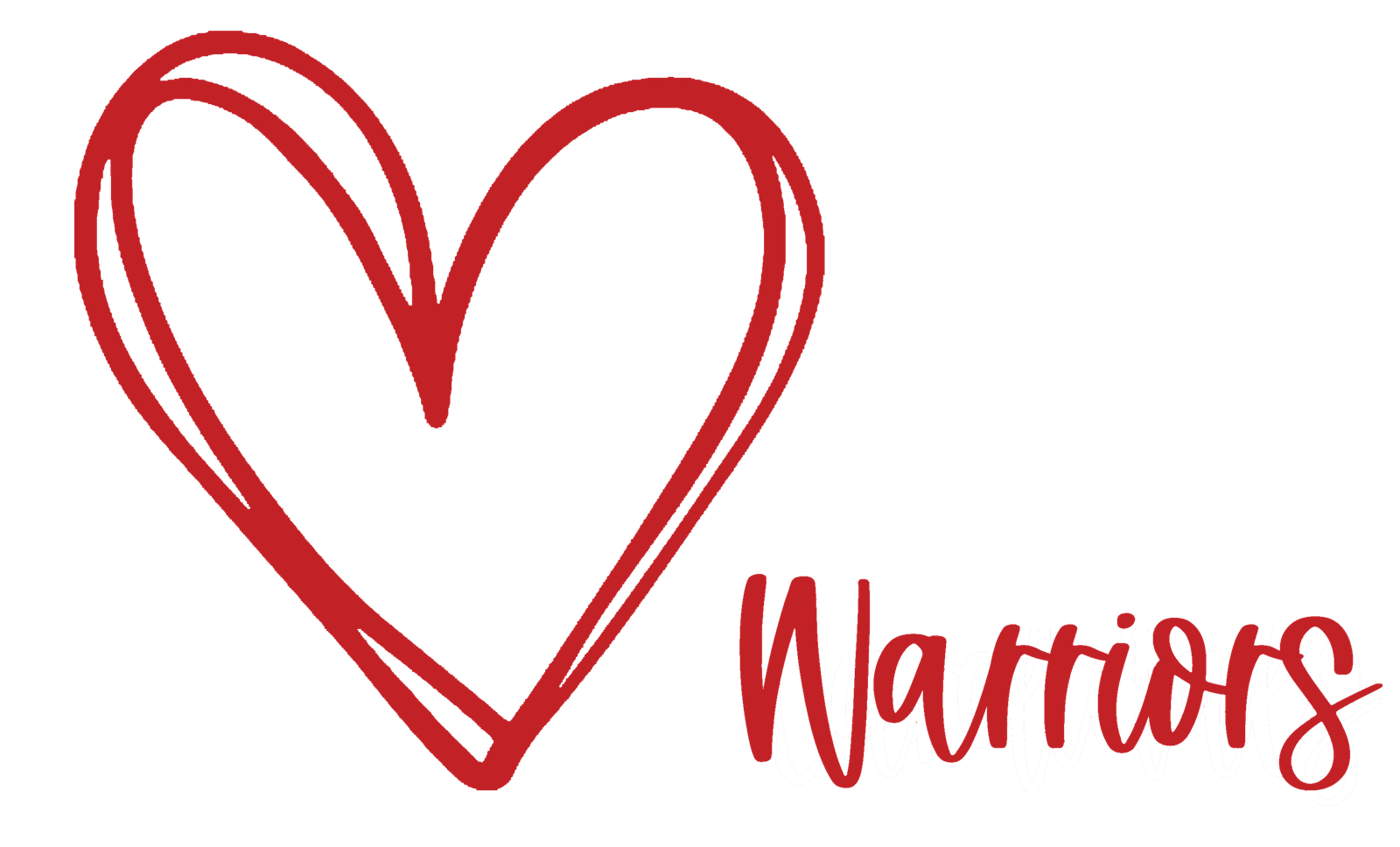 HeartwithMascot St John & St Theresa Warriors In Red With White Lines