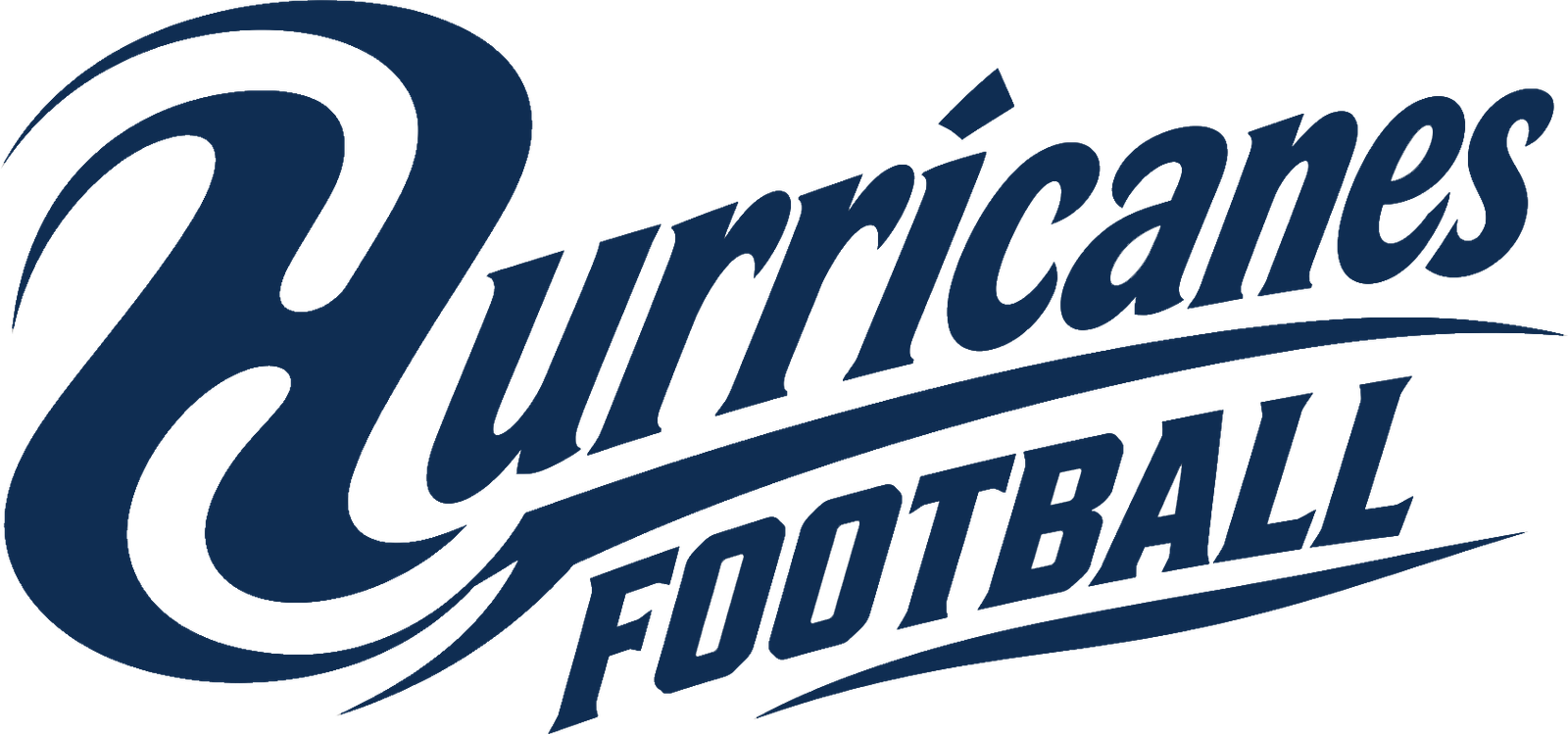 Hurricanes Swirly H Football Navy