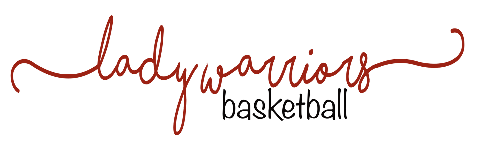 Lady Warriors Curled Font Basketball In BLACK