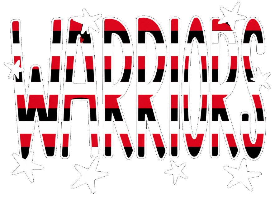 Red, Black White Striped WARRIORS