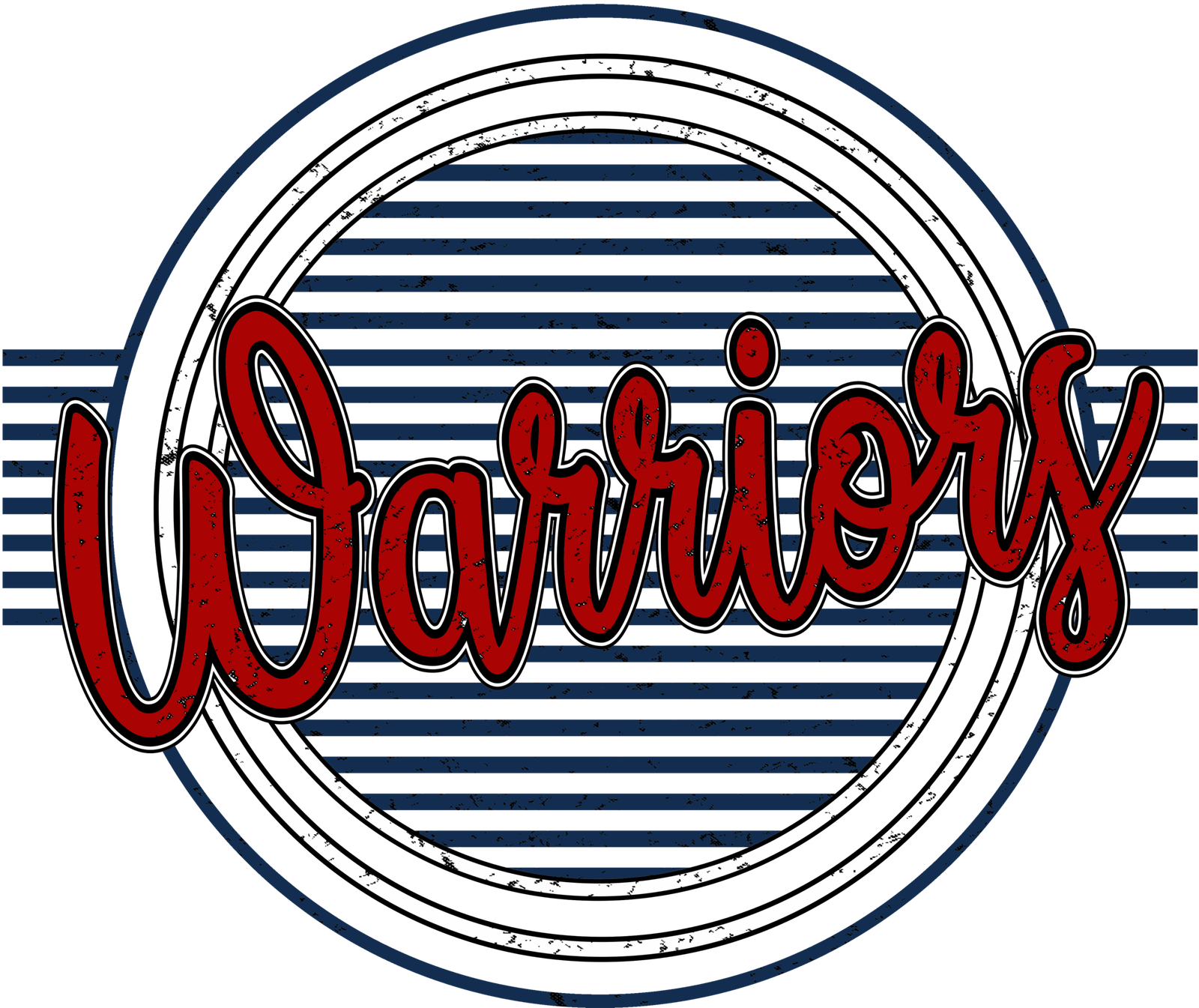 STA & SJP Warrior Spirit Designs Warriors Circle With Stripes Distressed