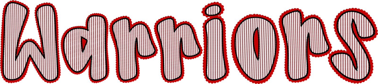 Seersucker WARRIORS Red And Black Outline