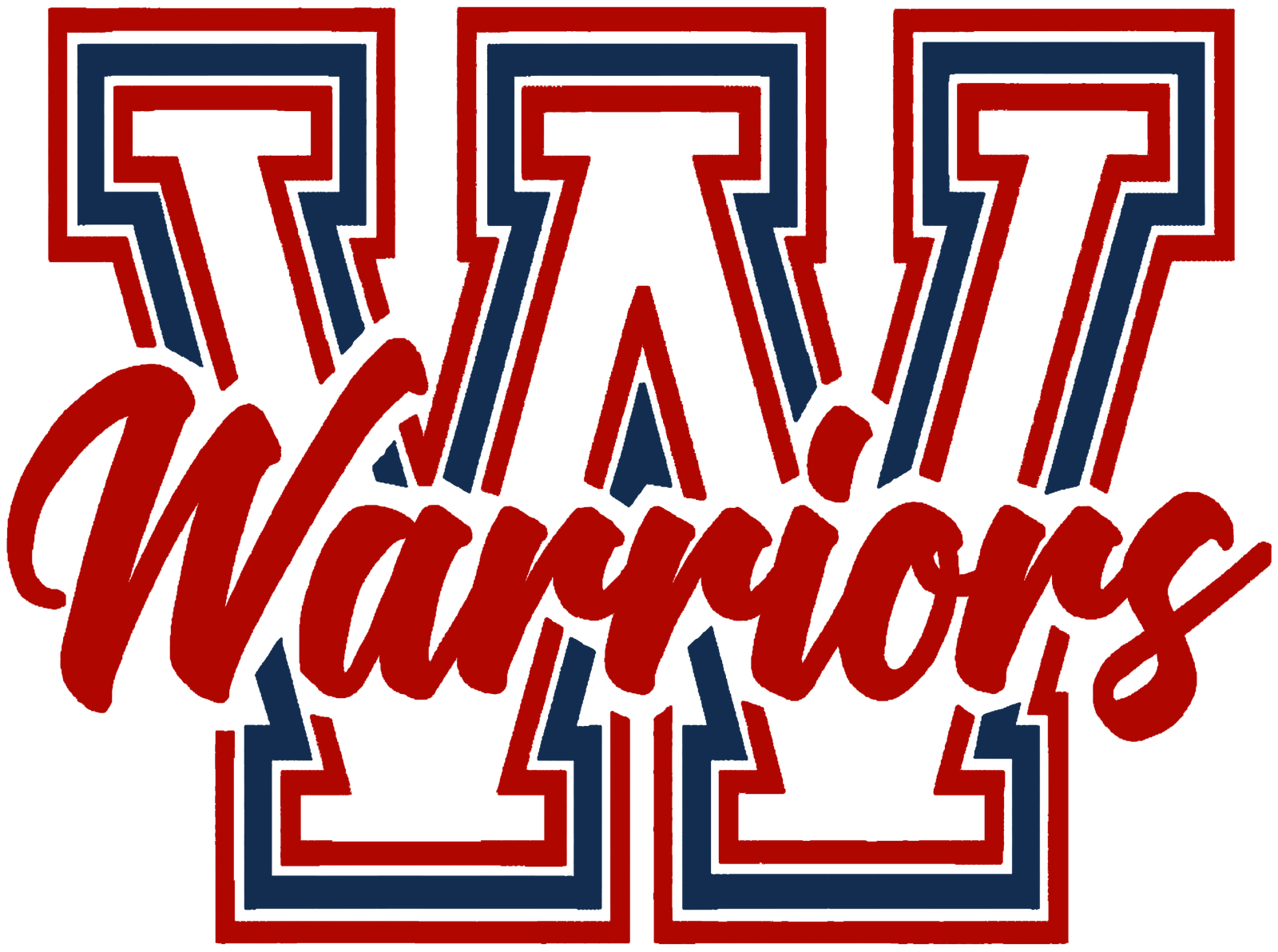 W   Warriors Navy Outline