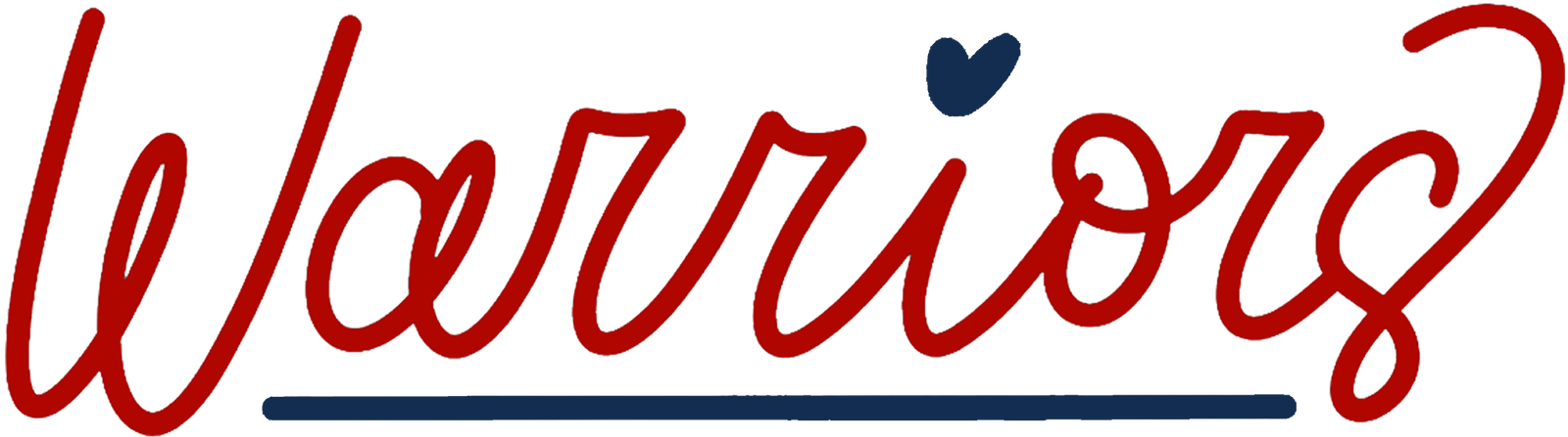 Warriors Red Heart Over I Navy Heart & Line