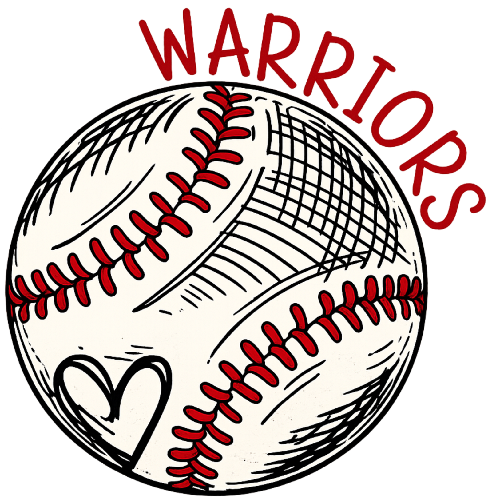 Warriors Scribbled Baseball With Heart