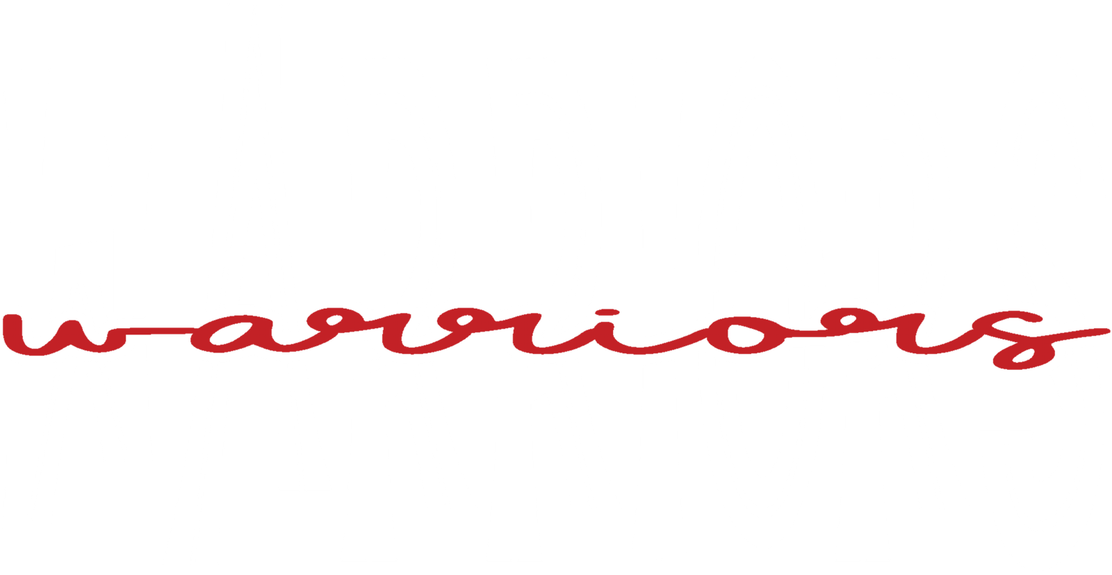 Warriors Tall Skinny White Letters Warriors In Red Across Front