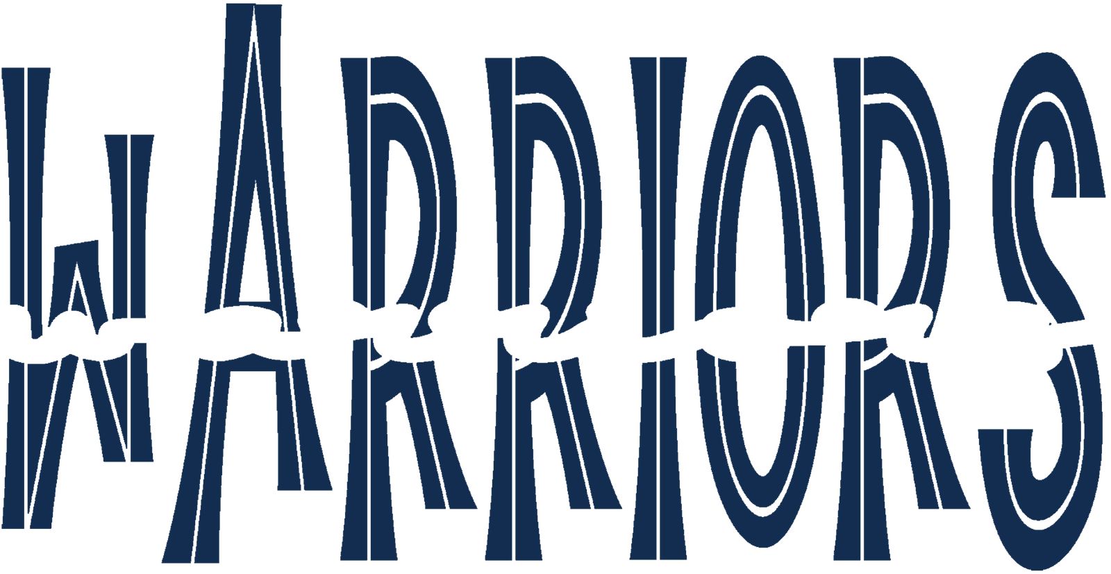 Warriors Tall Skinny White Letters Warriors In White Across Front
