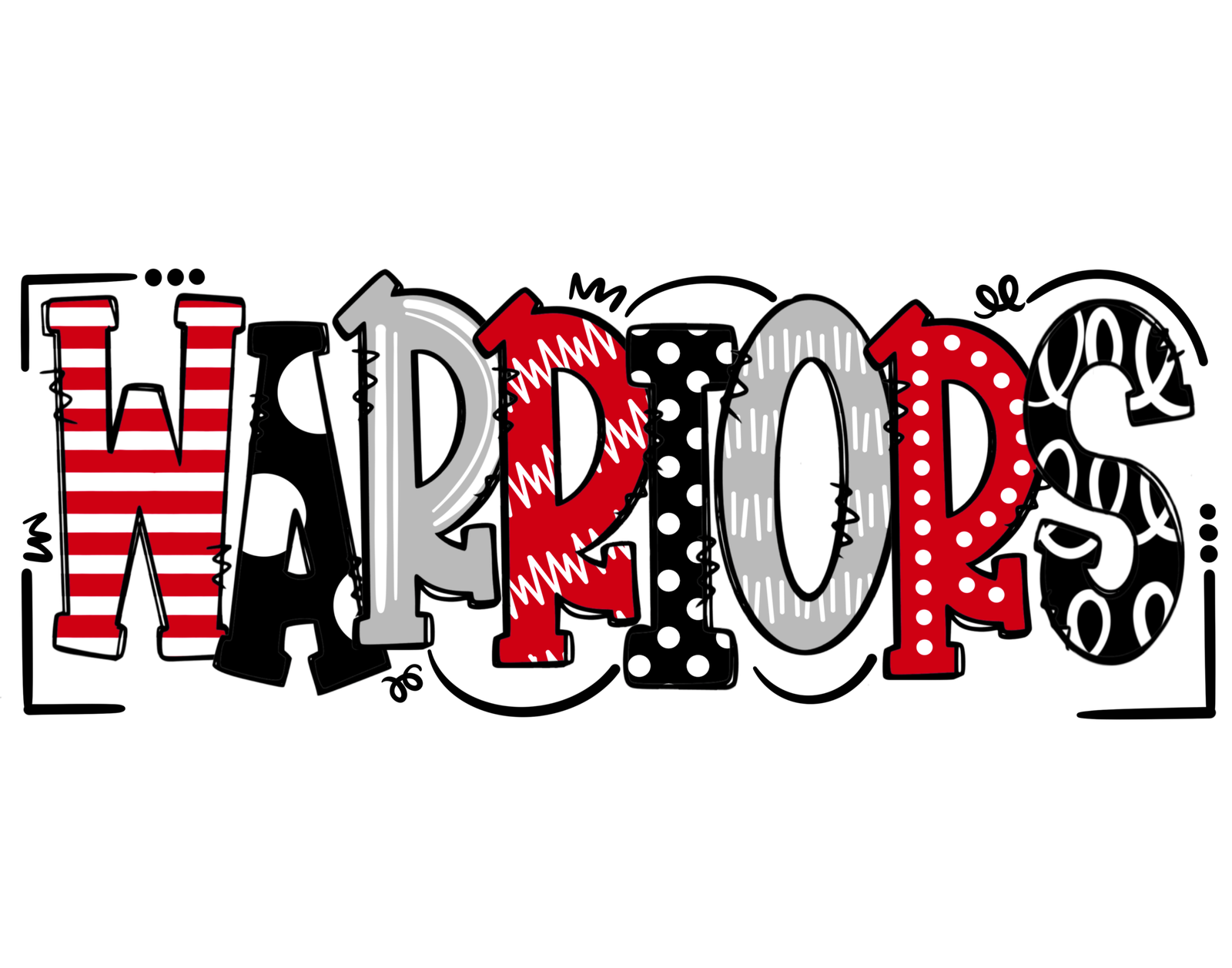Warriorsdoodledesignredblackgray