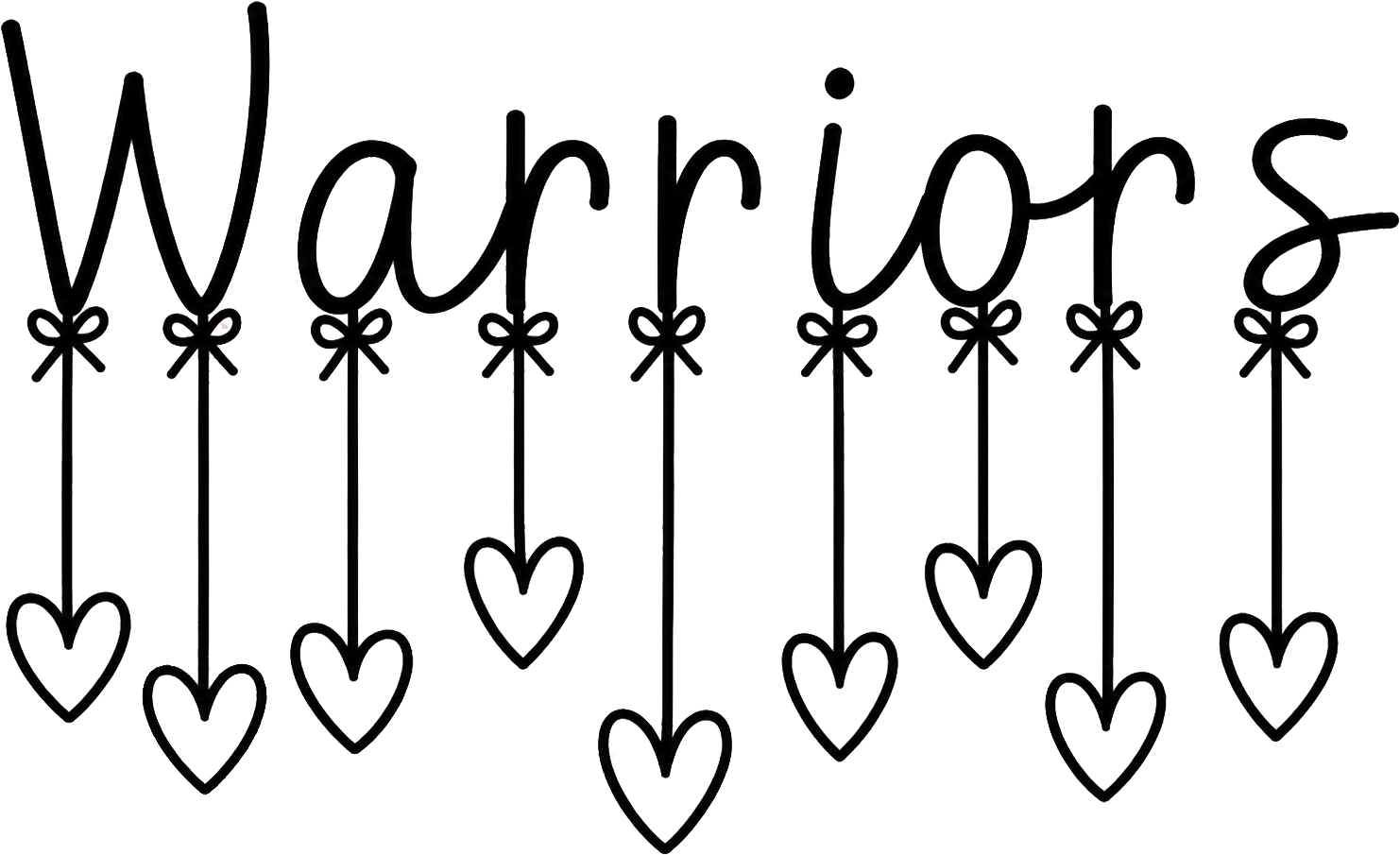 Warriors Hanging Hearts Black
