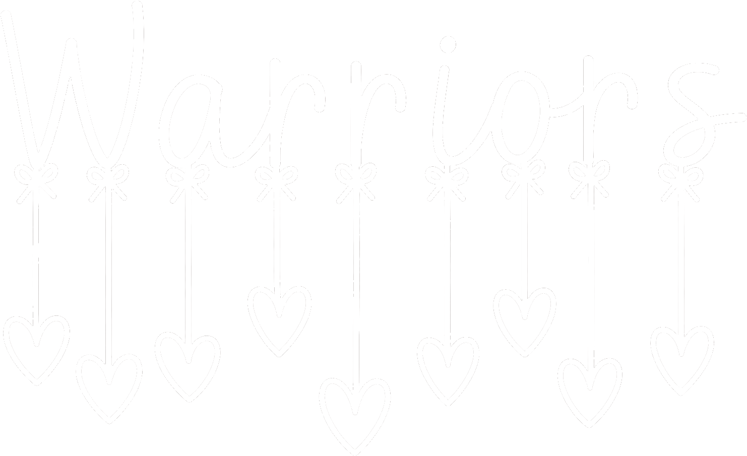 Warriors Hanging Hearts White